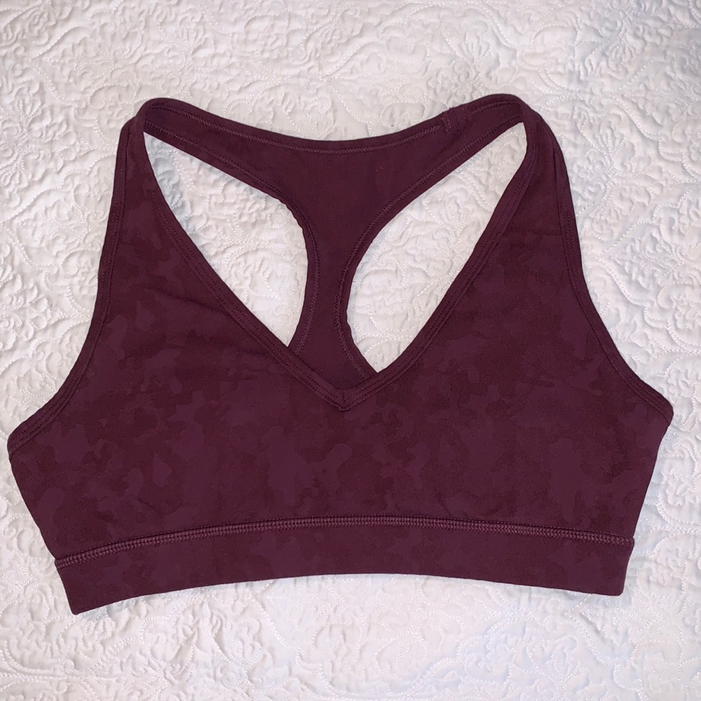 Buffbunny Collection Women Burgundy Racerback Stretch
Sports Bra Size S